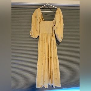 Free People Dahlia Embroidered Maxi Dress